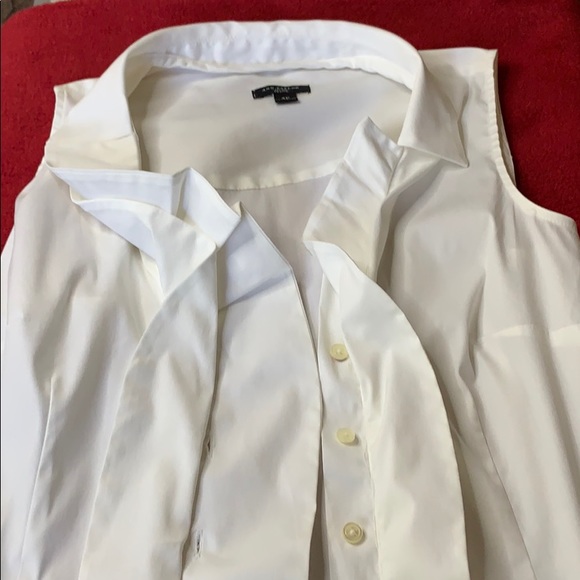 💥ANN TAYLOR VINTAGE PETITE WHITE BLOUSE - Picture 7 of 8